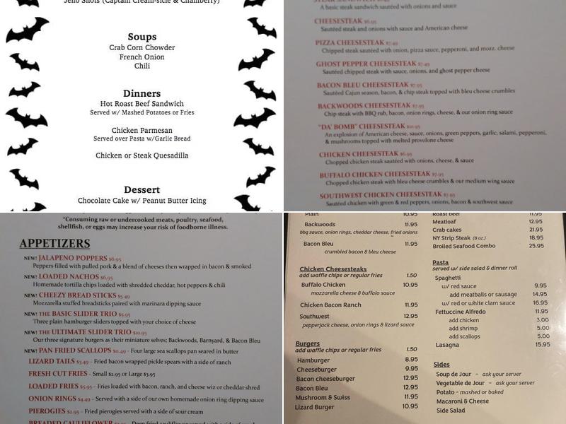 Lizard Creek Pub Menu