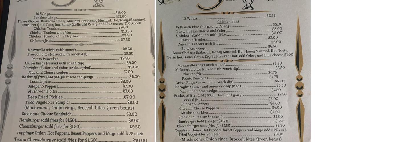 Shaffers Pub And Eatery Menu