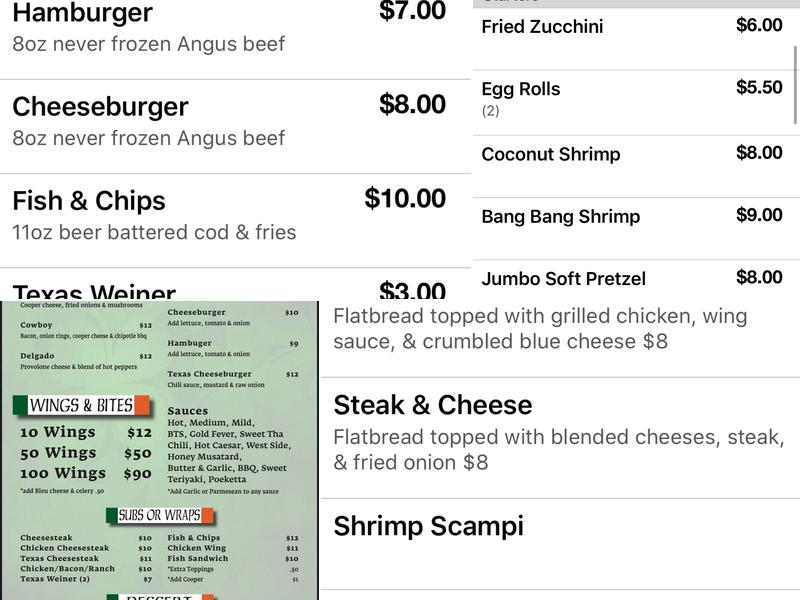 McGrath's Pub & Eatery Menu