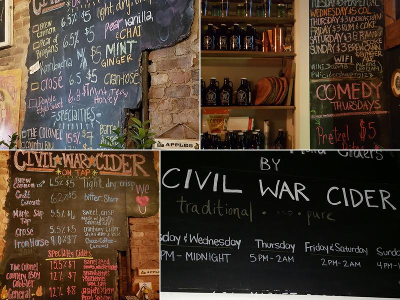Civil War Cider Menu