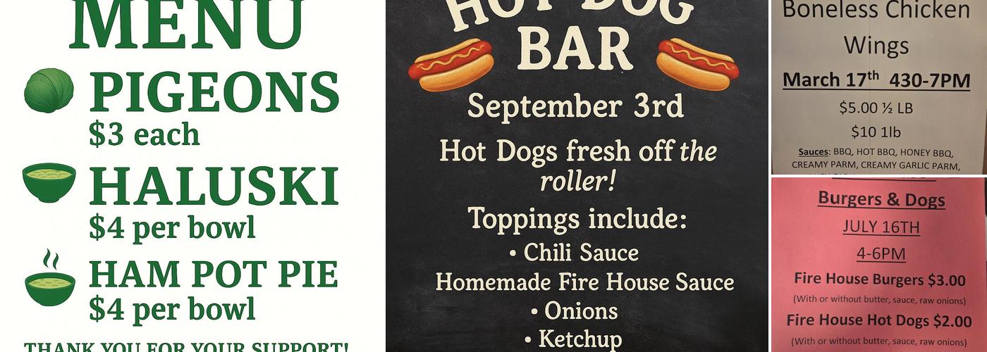 Clover Hose Co. Menu