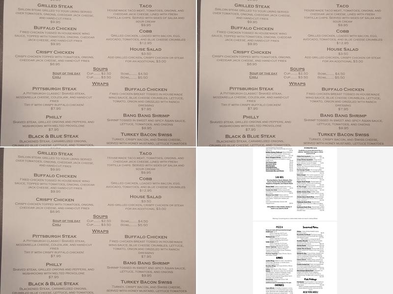 County Line Tavern Menu