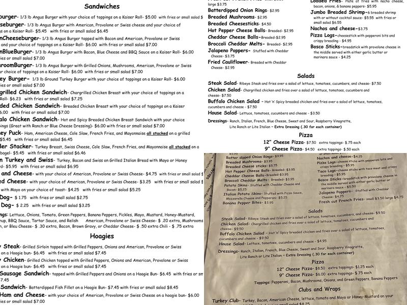 Dew Drop Inn Menu