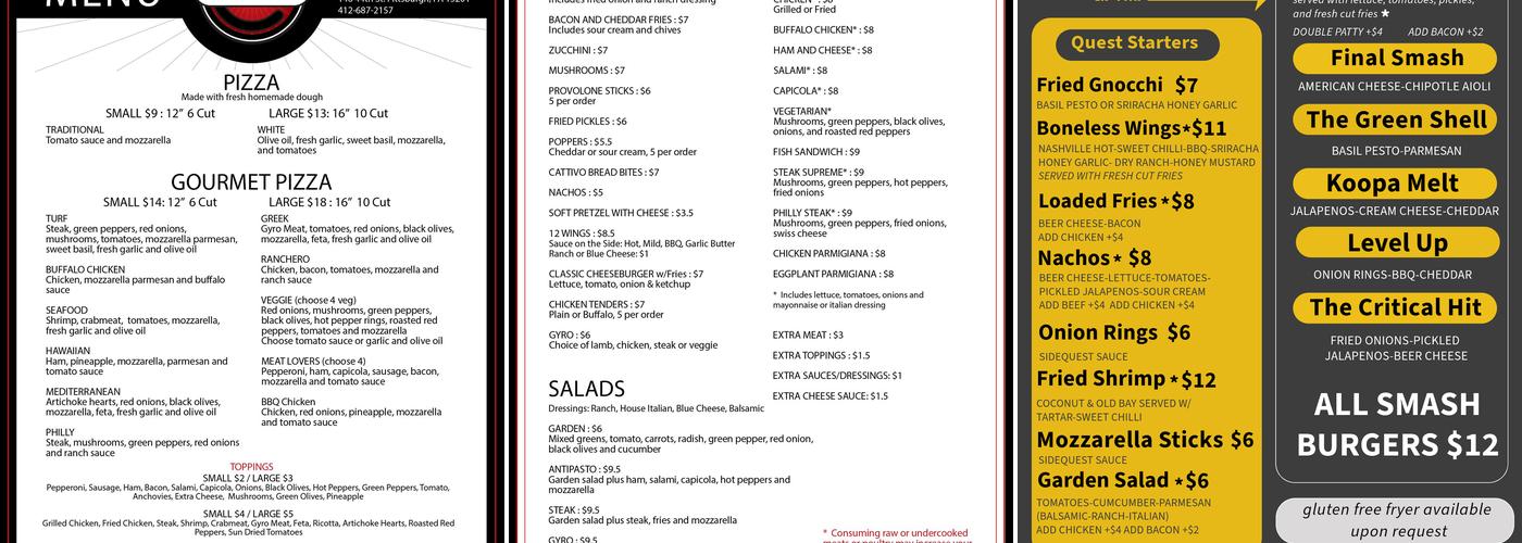 Sidequest on 44th Menu