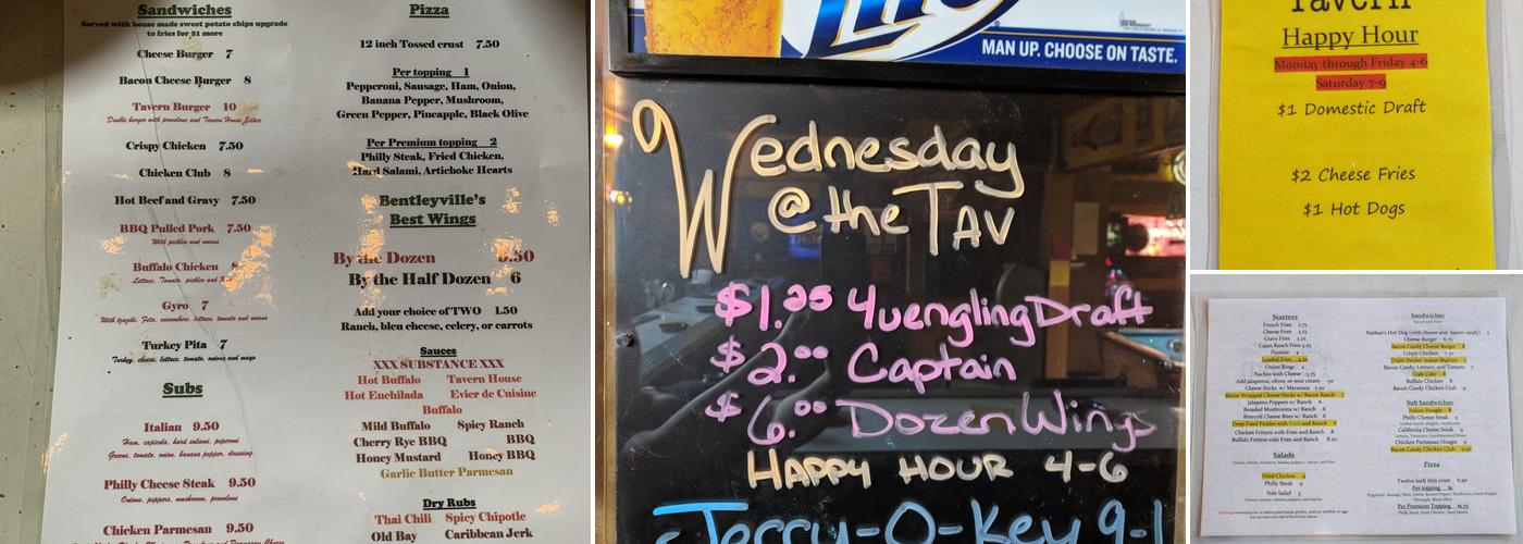 New Bentleyville Tavern Menu