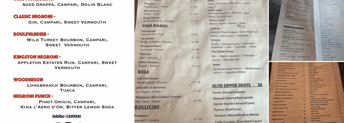 Grapperia Menu