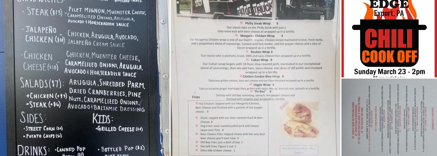 Joey's The Edge Menu