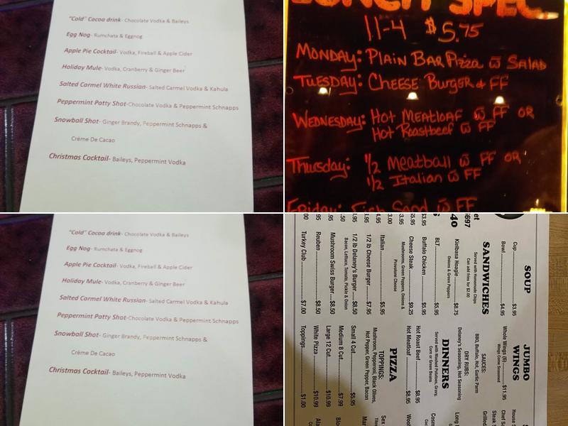 Delaney's Pub Menu