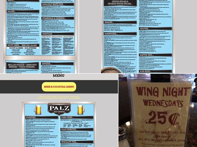 Palz Tap House Menu
