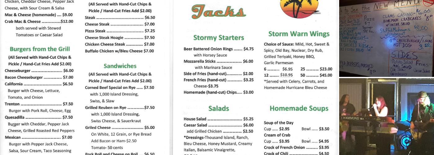 Hurricane Jack's Menu