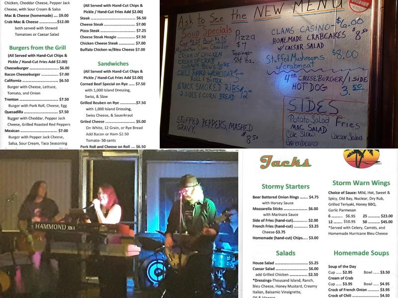 Hurricane Jack's Menu