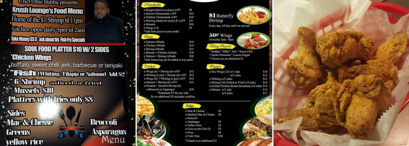 Krush Lounge Menu