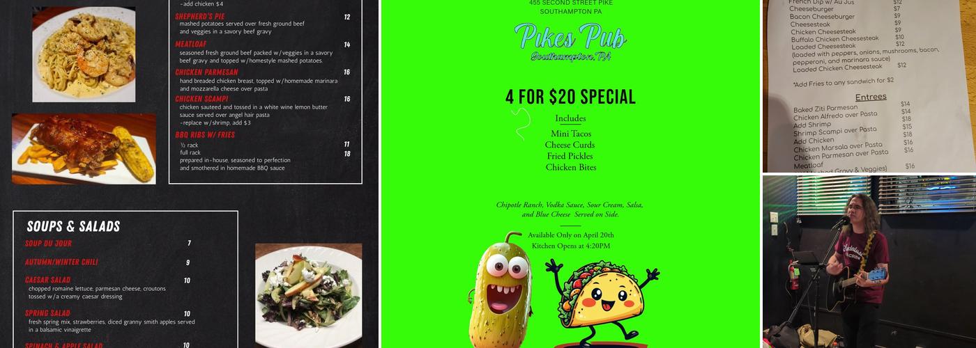 Pike's Pub Menu