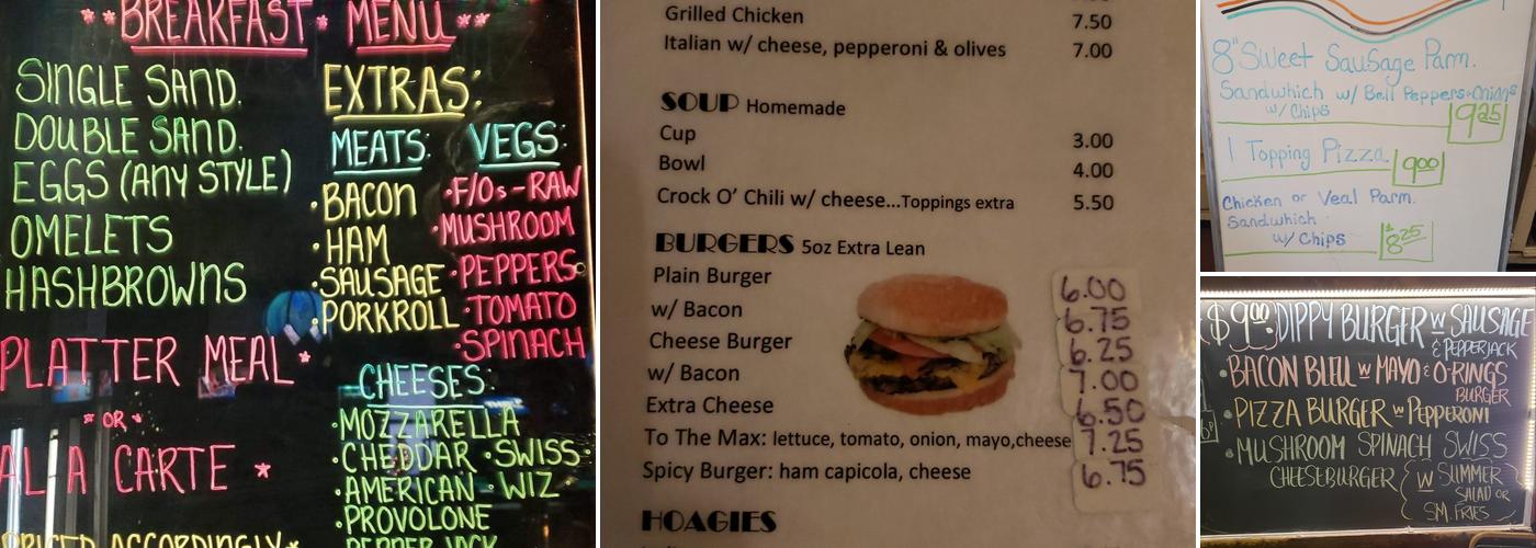 Olde Indian Valley Inn Menu