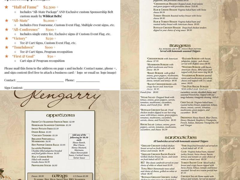 Pub At Glengarry Inc Menu