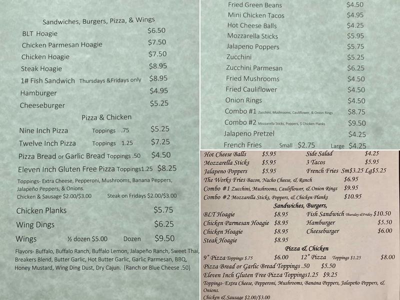 Breakers Pub Menu