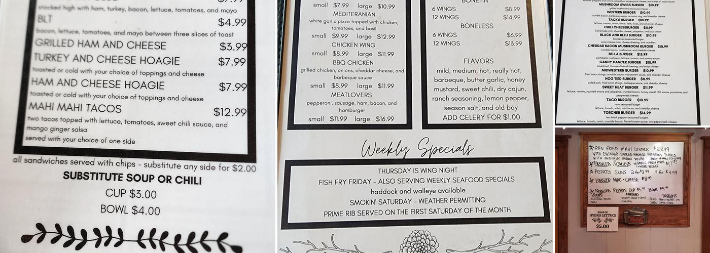 Tack's Inn Menu