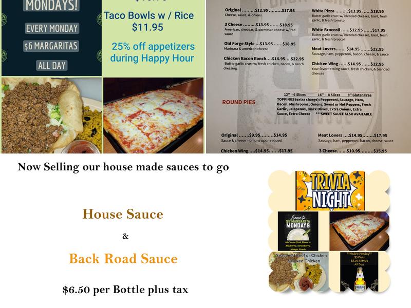Back Road Ale House Menu