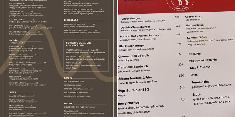 Thirsty Camel Bar & Grille Menu