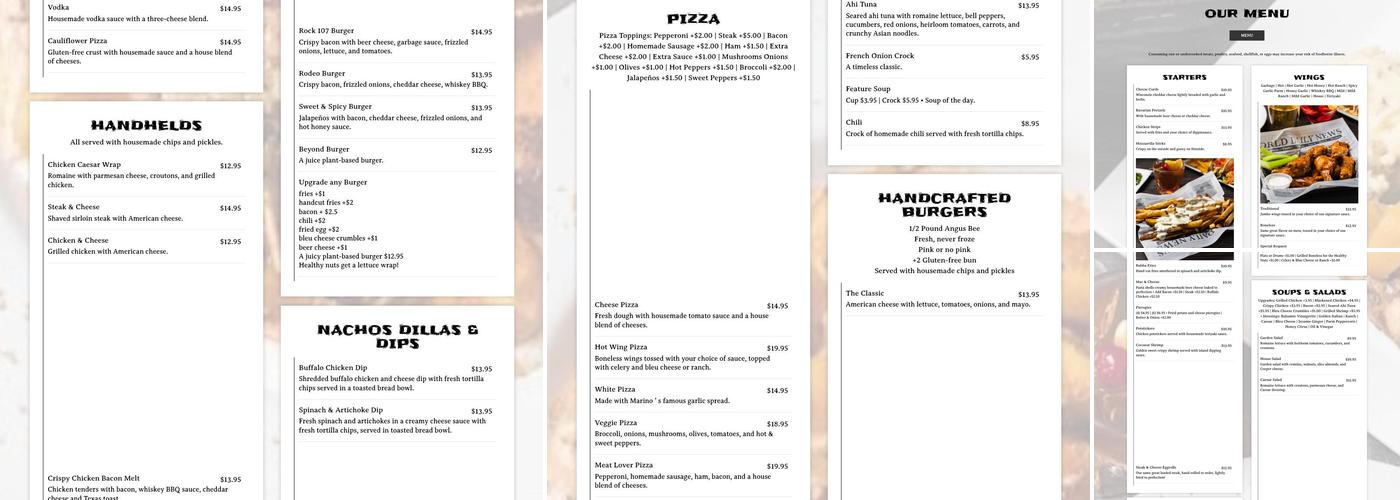 Peanut Bar Menu