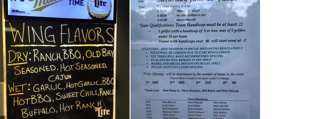 Tin Cup Grille Menu