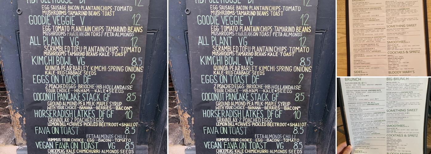 The Handlebar café and kitchen Menu