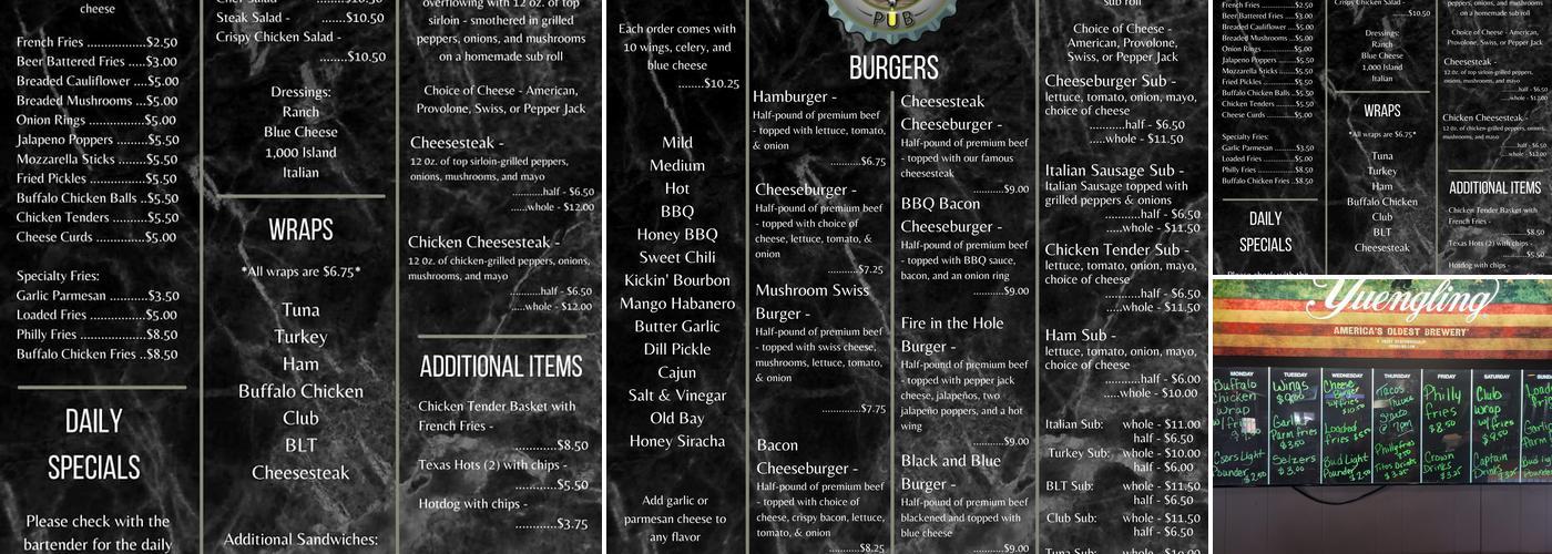 Jason's Pub Menu