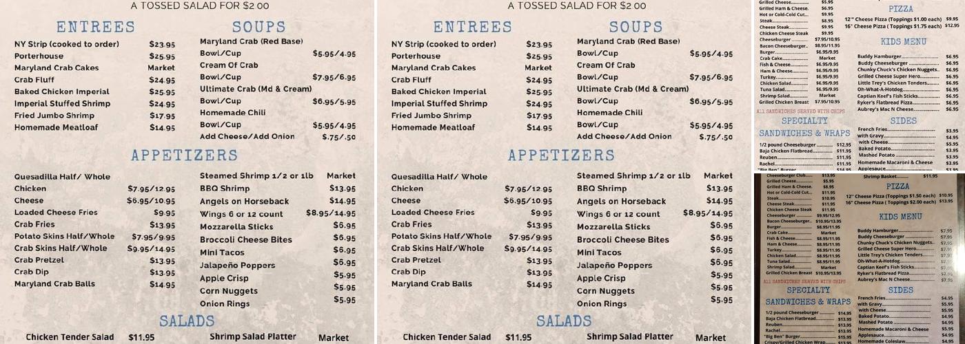Winfield Inn Menu