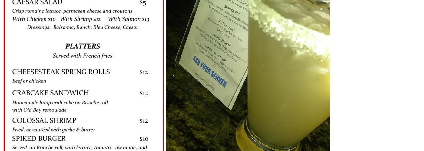 Spiked Sports Lounge & Grill Menu