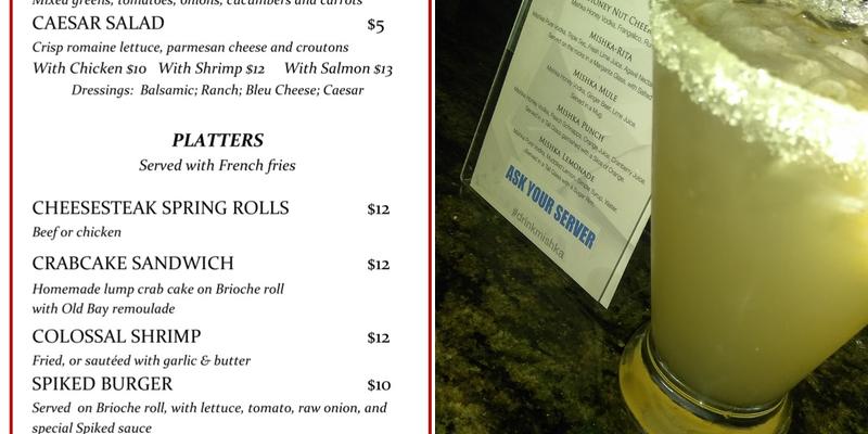 Spiked Sports Lounge & Grill Menu