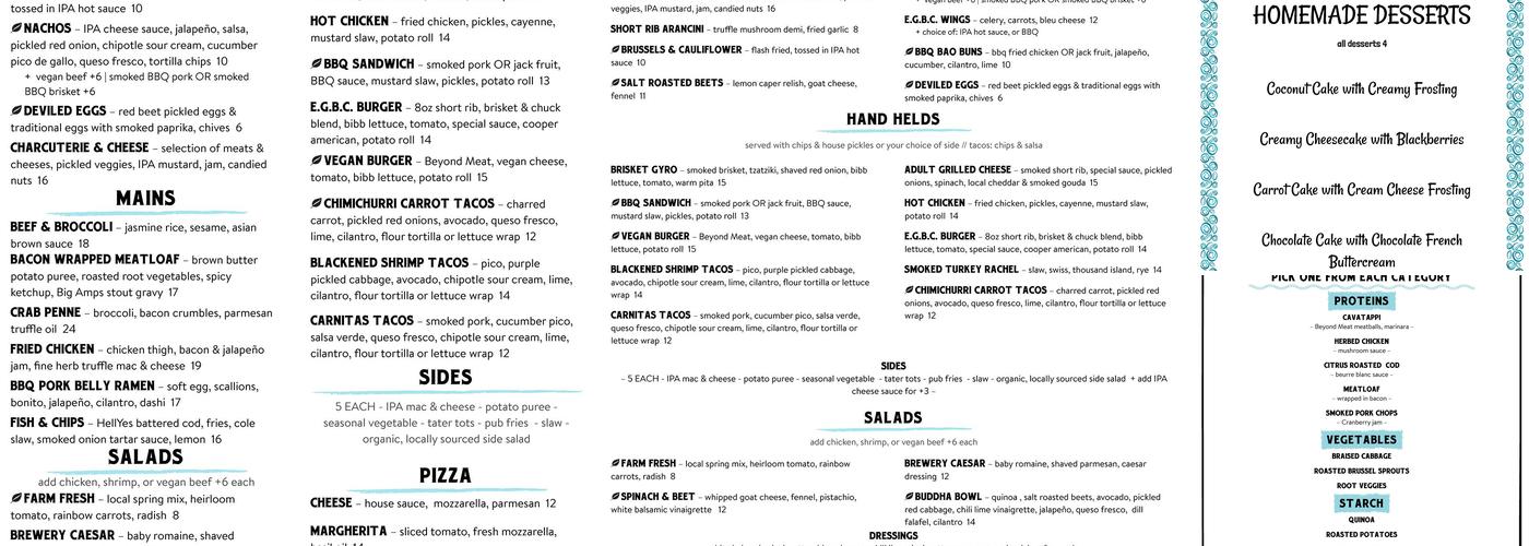 Ever Grain Brewing Co. Menu