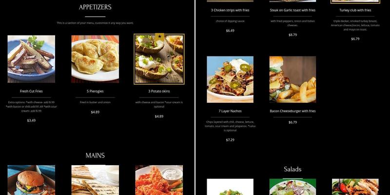 Hill Valley Inn Menu