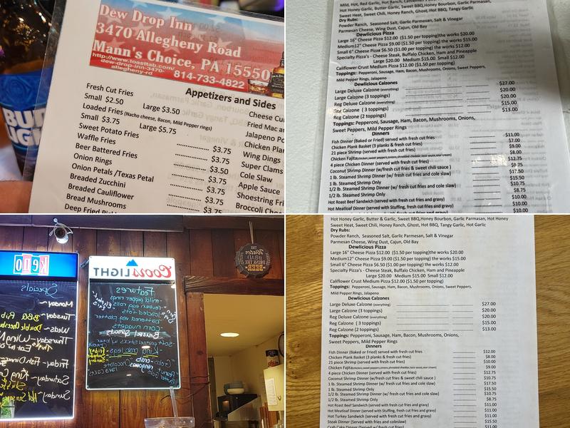 Dew Drop Inn Menu