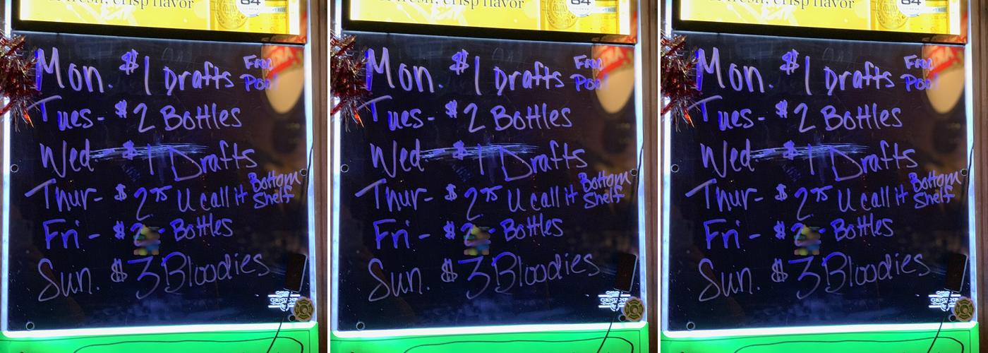Rustic Inn Menu