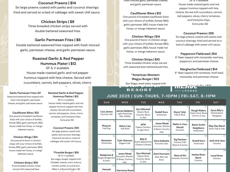 Fireside Lounge Menu