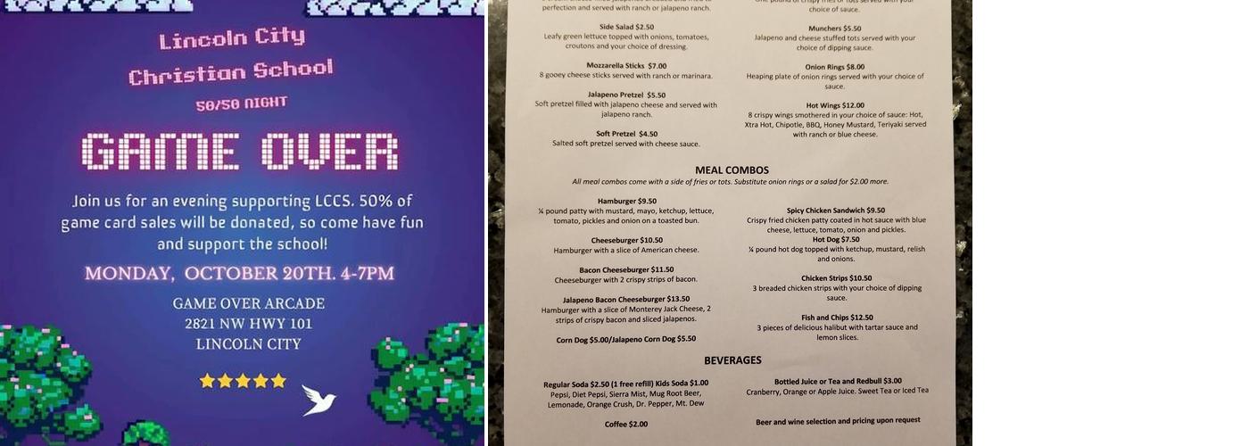 Game Over Arcade Menu