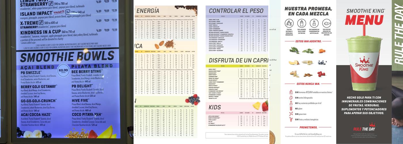 Smoothie King Menu