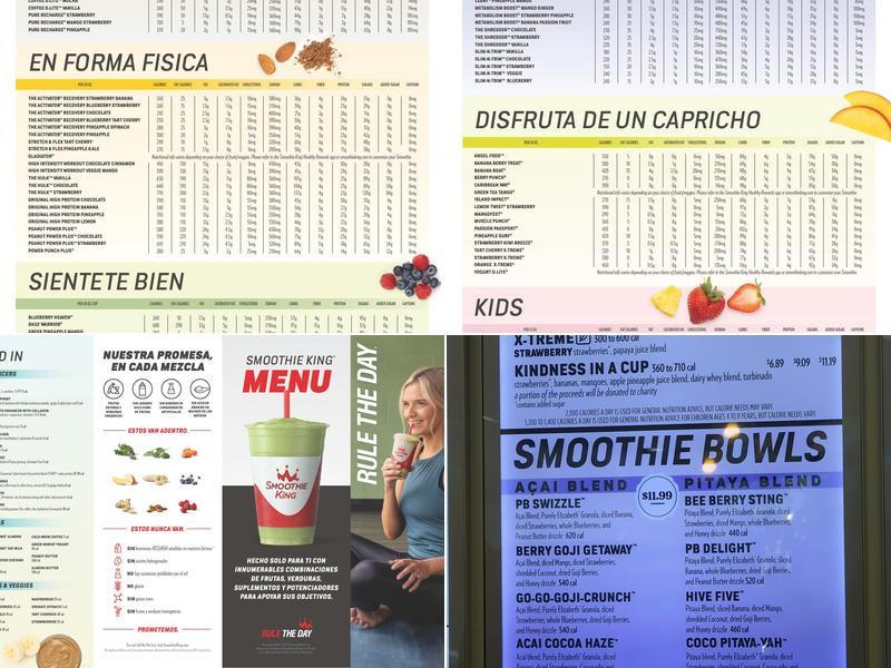 Smoothie King Menu
