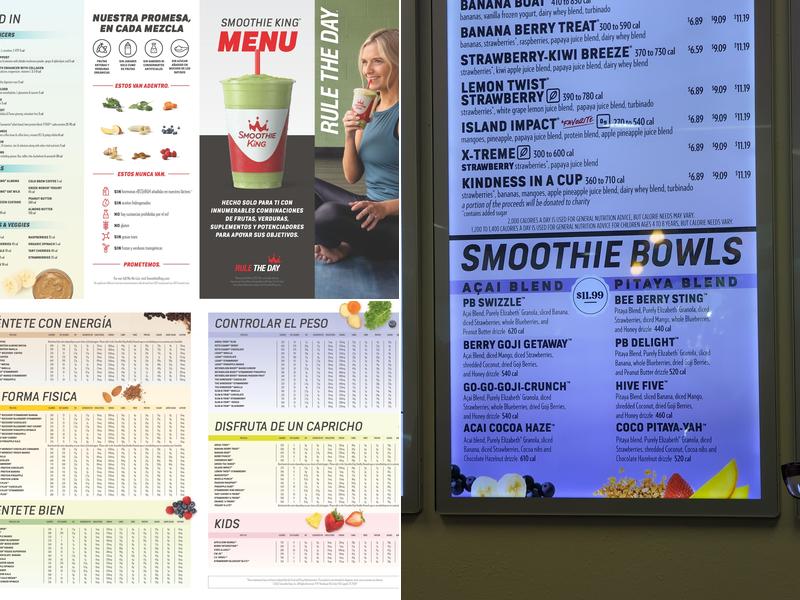 Smoothie King Menu