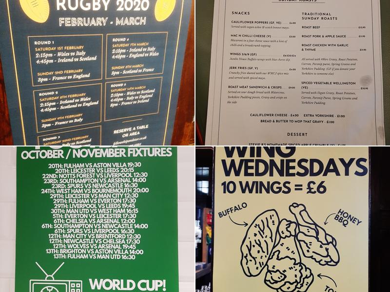 The Fellowship Inn Menu