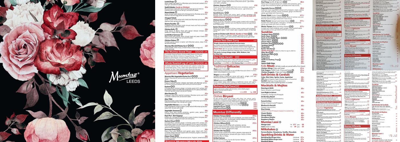 Mumtaz Leeds Menu