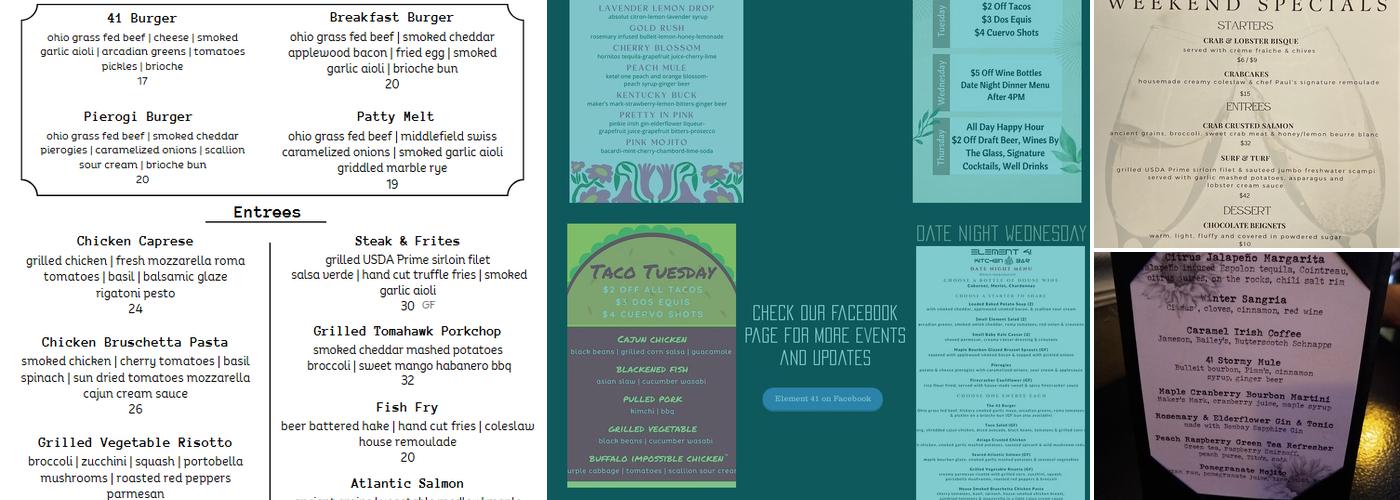 Element 41 Menu