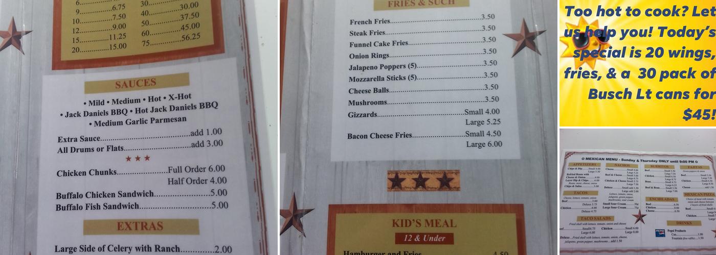 Okolona Tavern Menu