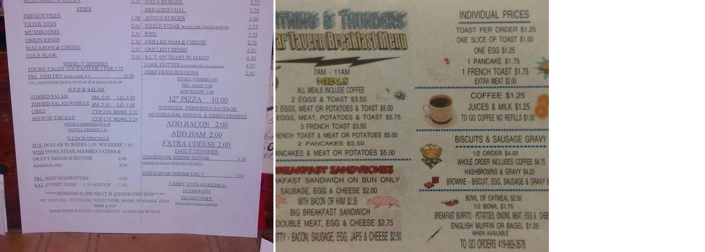 Lightning & Thunders Custar Menu