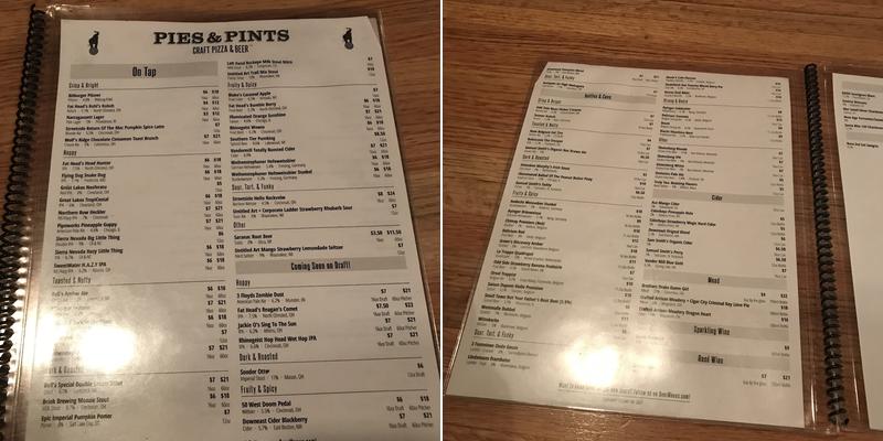 White Elephant Saloon Menu