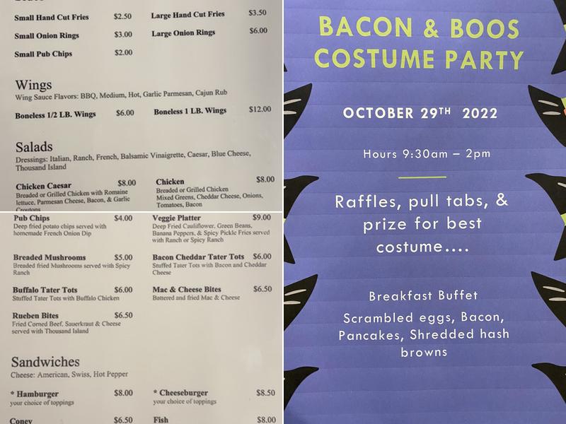 Canal Street Pub Menu