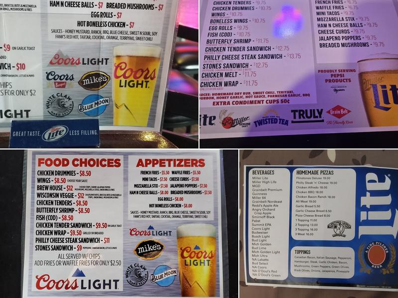 Flinstone's Lounge Menu