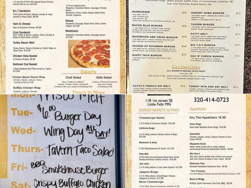 Tavern on First Menu