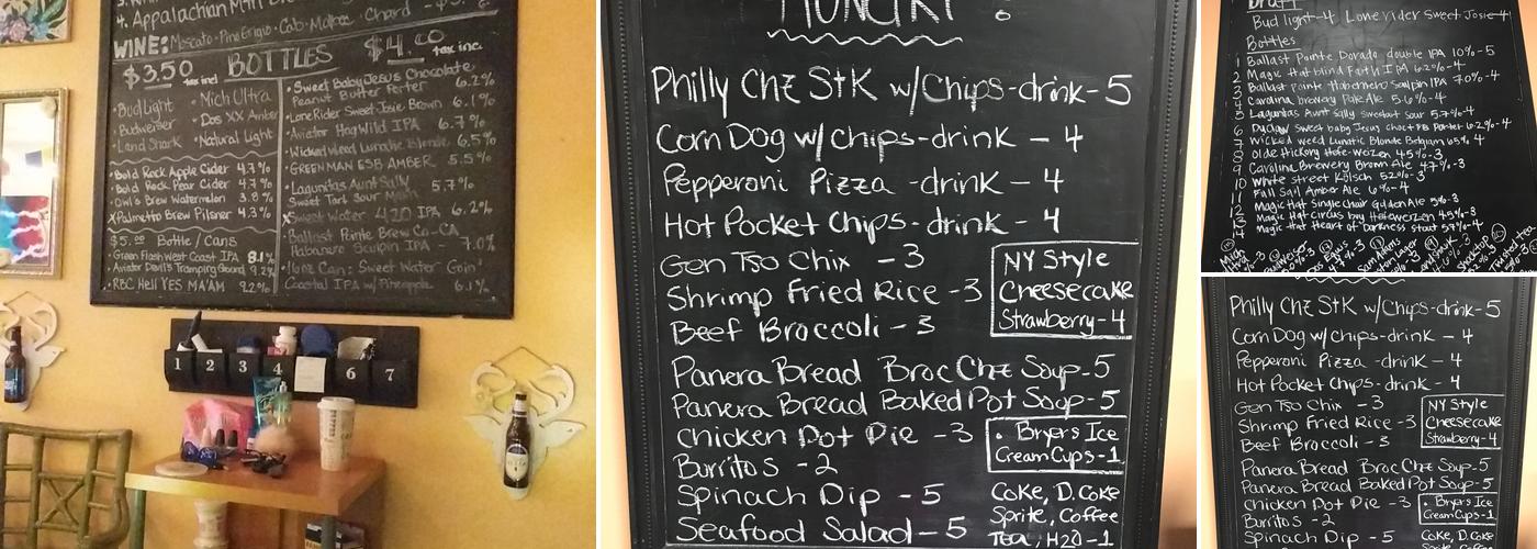 Muddy Mountain Art Bar Menu