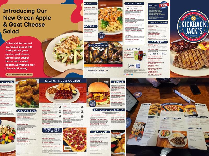 Kickback Jack's Southern Pines Menu